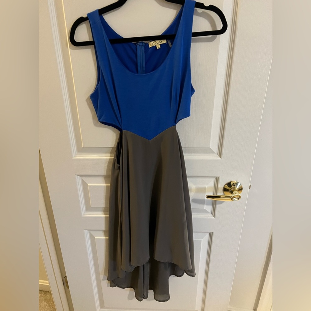 Blue & grey cut out dress - Ish Boutique - Size medium